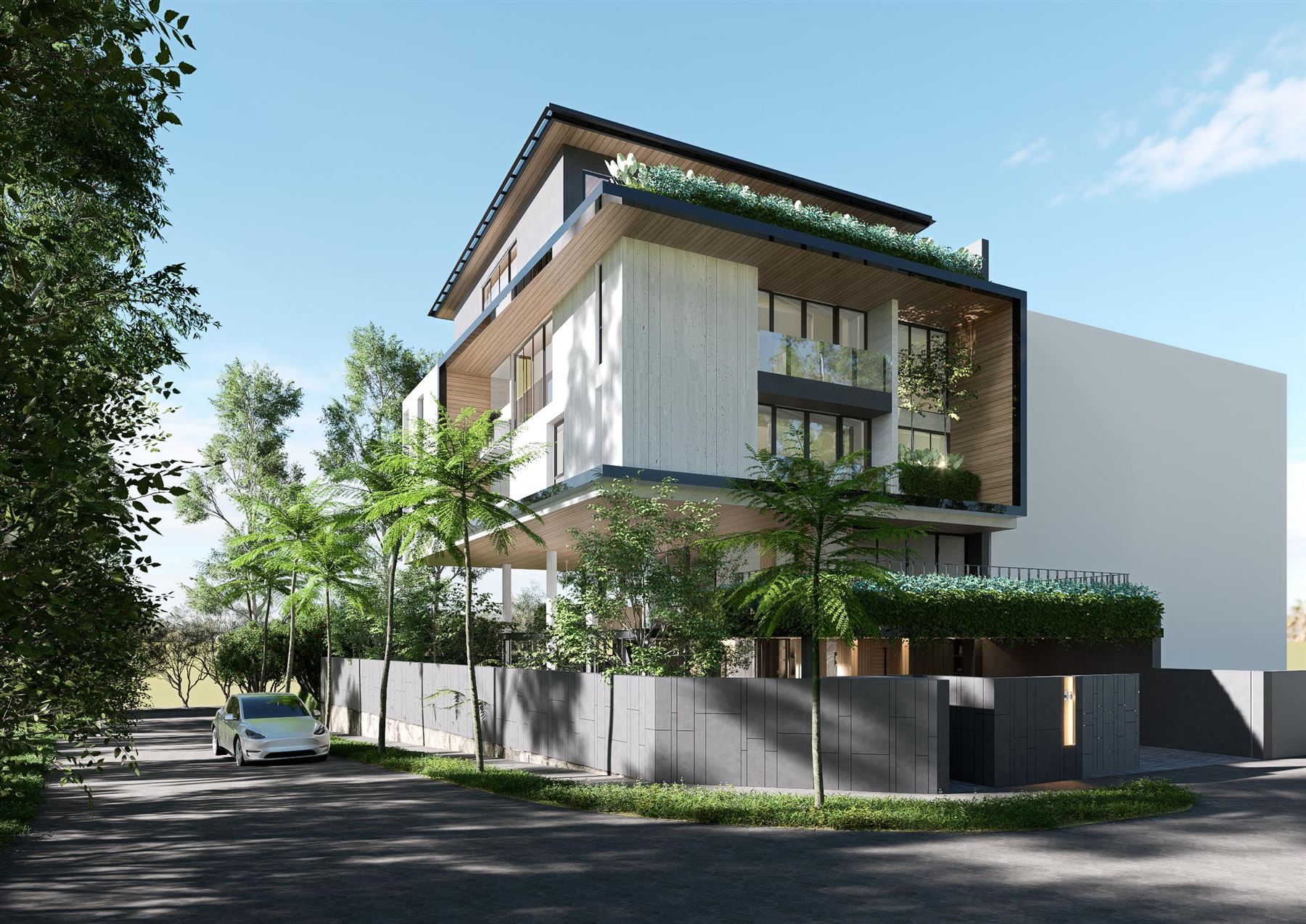 Sennett Lane — Side elevation from the road