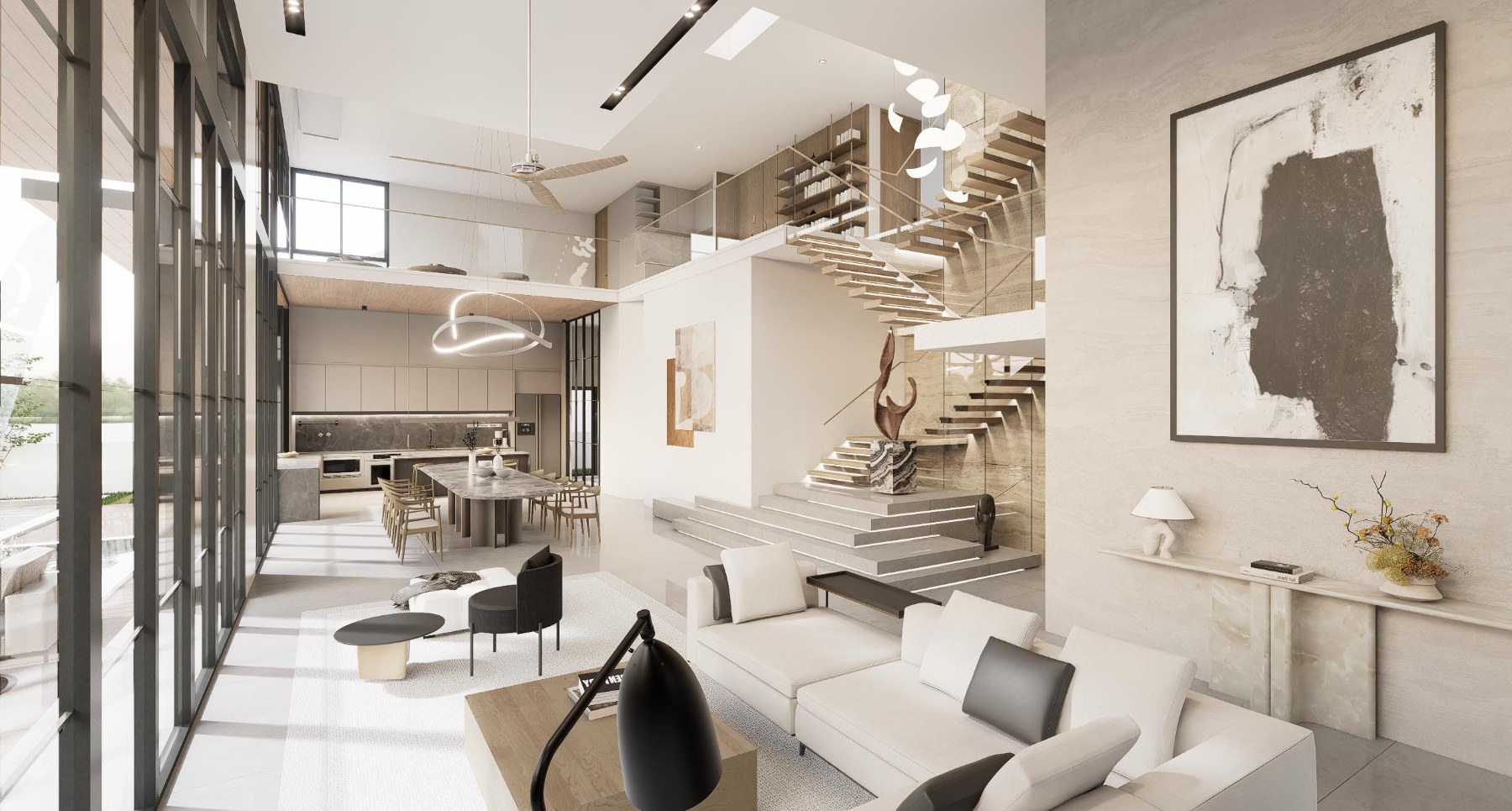 Siglap View — Living room with double-height volume